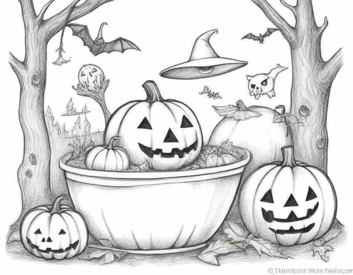 Haunted House on the Hill Coloring Page